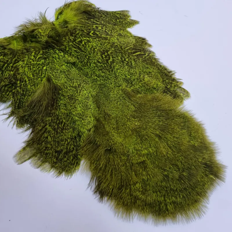 Whiting Coq de Leon Hen Soft Hackle with Chickabou in Speckled Fl.Green Chartreuse-5